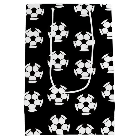 Funny Voetbal Pattern Medium Cadeauzakje (Achterkant)
