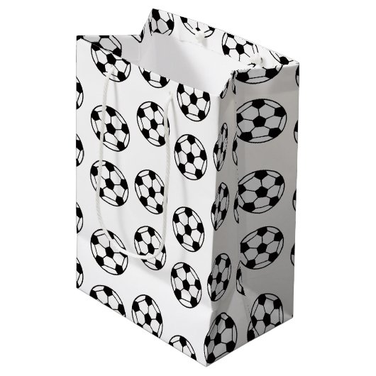Funny Voetbal Pattern Medium Cadeauzakje (Voorkant Gekanteld)