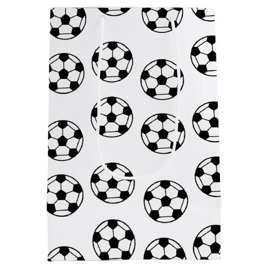 Funny Voetbal Pattern Medium Cadeauzakje (Achterkant)
