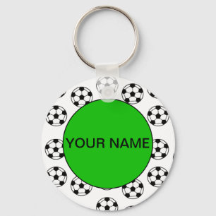 Funny Voetbal Pattern Sleutelhanger