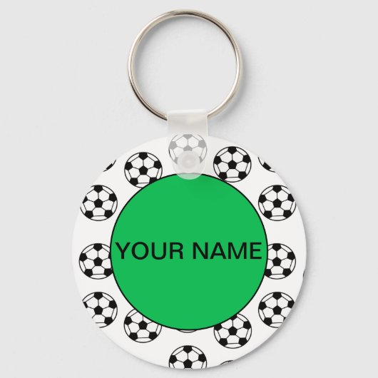 Funny Voetbal Pattern Sleutelhanger (Voorkant)