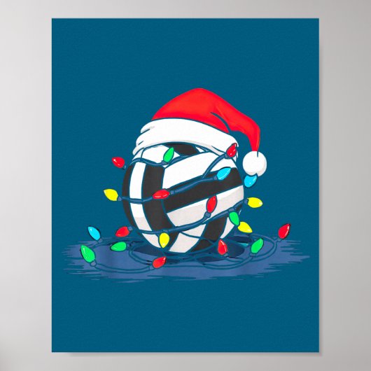 Funny Volleyball Christmas Graphics Lights Lover P Poster (Voorkant)