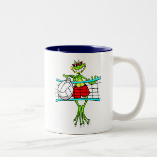Funny Volleyball Gift Tweekleurige Koffiemok