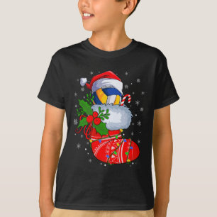 Funny Volleyball in kerstSokken Santa Volleyba T-shirt