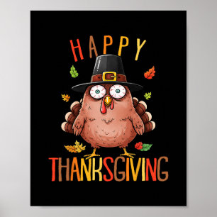 Funny vrolijke Thanksgiving-trui Funny Turkey mann Poster