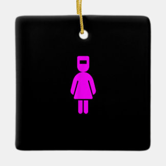 Funny Vrouw Girl Lady Woman Welder Welder Mask Keramisch Ornament
