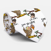 Funny Vulture praat met Possum Cartoon Stropdas (Opgerold)