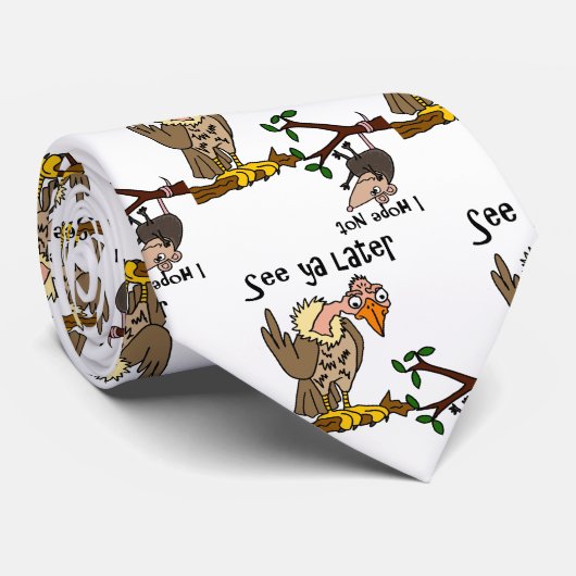 Funny Vulture praat met Possum Cartoon Stropdas (Opgerold)