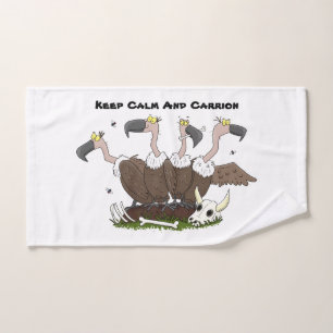 Funny vultures humor cartoon bad handdoek