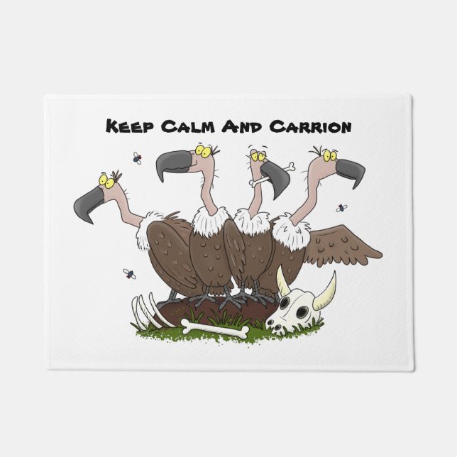 Funny vultures humor cartoon deurmat (Voorkant)