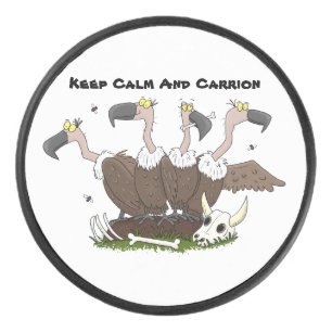Funny vultures humor cartoon hockey puck