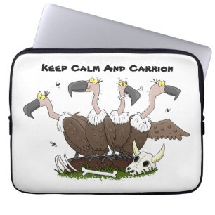 Funny vultures humor cartoon laptop sleeve