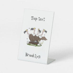 Funny vultures humor cartoon reclamebord met voetstuk