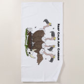 Funny vultures humor cartoon strandlaken (Voorkant)