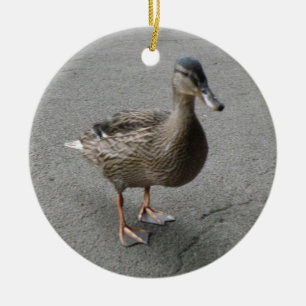 Funny Waddling Duck Custom Birthday Keramisch Ornament