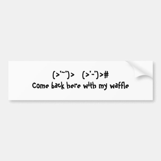 Funny Waffle Bumpersticker (Voorkant)