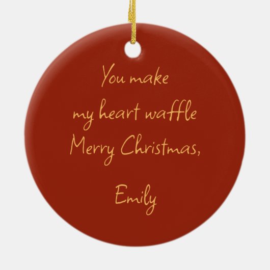 Funny Waffle Ornament – Personalized Gift Idea (Achterkant)