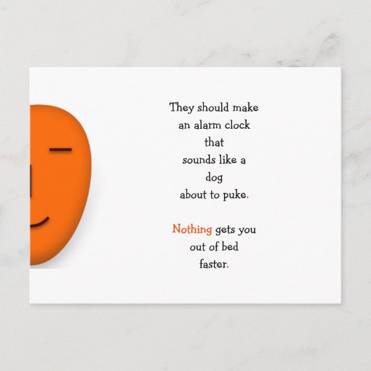Funny Wake Up Dog Puke Alarm Clock Joke Humor LOL Briefkaart (Voorkant)