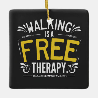 Funny Walking is een gratis Therapietotum. Keramisch Ornament