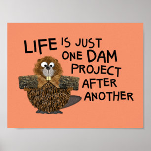 Funny Wall Art voor de Bezige Hem of haar bever Poster