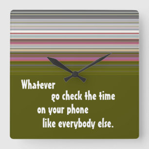 Funny Wall Clock Vierkante Klok