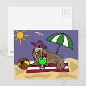 Funny Walrus bij de Beach Art Briefkaart (Voorkant / Achterkant)