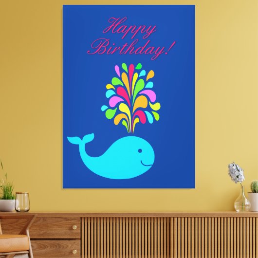 Funny walvis canvas afdruk (Insitu (Woonkamer))