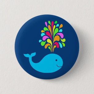 Funny walvis ronde button 5,7 cm