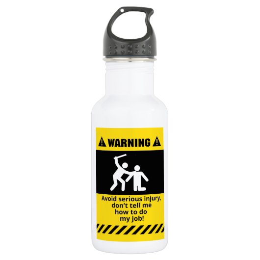 Funny Warning Injury Waterfles (Voorkant)
