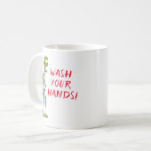 Funny Wash Your Hands Zombie Koffiemok (Voorkant links)