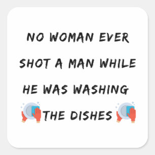 Funny Washington Quote, Funny Kitchen Quottes Vierkante Sticker