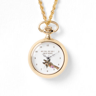 Funny Watch Gift met Playful Giraffe - Lach Horloge