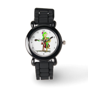 Funny Watch met Kikker die Guitar speelt Horloge