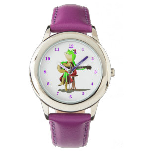 Funny Watch met Kikker die Guitar speelt Horloge