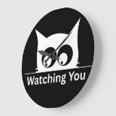 Funny Watching You Cat Cute Minimal Grote Klok (Hoek)