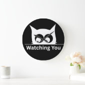 Funny Watching You Cat Cute Minimal Grote Klok (Huis)