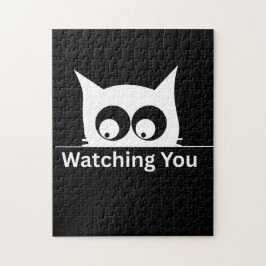Funny Watching You Cat Cute Minimal Legpuzzel