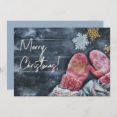 Funny Watercolor Carte de voeux de Noël (Devant / Derrière)