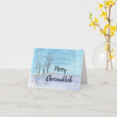Funny Watercolor Chrismukkah Carte de voeux (Fleur jaune)