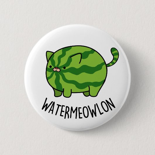 Funny Watermeloen Kat Pun Ronde Button 5,7 Cm (Voorkant)