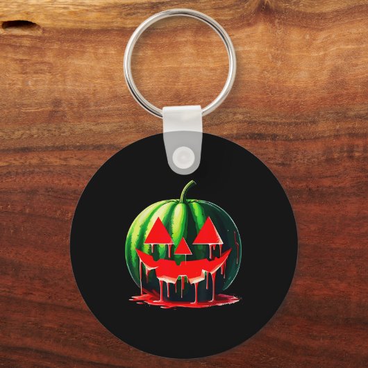Funny Watermelon Jack O Lantern Soky Dripng Fruit  Sleutelhanger (Voorkant)