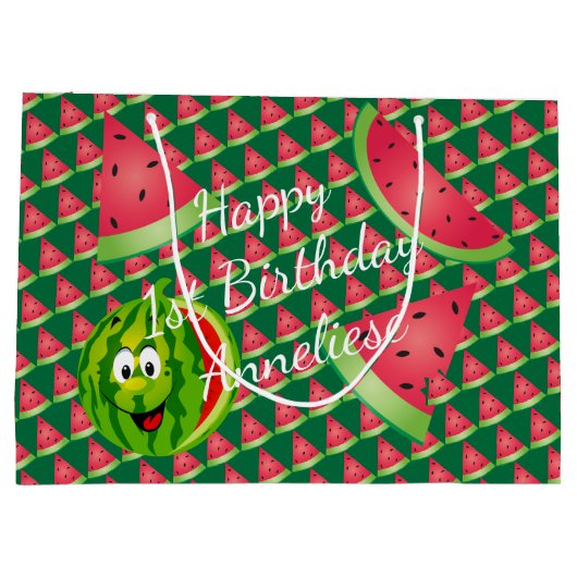 Funny Watermelon Kind Verjaardag Large Cadeautasje (Achterkant)