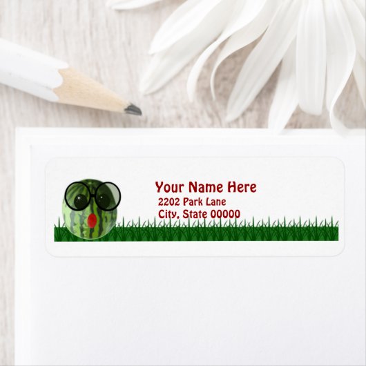 Funny Watermelon Picnic Return Label (Insitu)