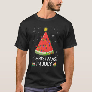 Funny Watermelon Tree Kerstmis verlicht de kerstma T-shirt