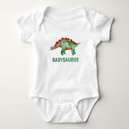 Funny Waterverf Dinosaur gepersonaliseerd Romper (Voorkant)