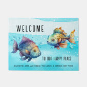 Funny Waterverf Fish Nautical Deurmat (Voorkant)