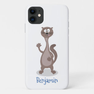 Funny weasel cartoon iPhone 11 hoesje