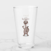 Funny weasel cartoon glas (Voorkant)