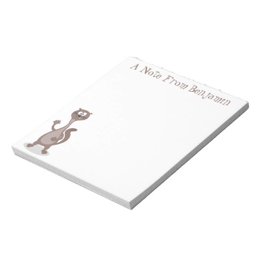 Funny weasel cartoon illustratie gezegde hallo notitieblok (Gedraaid)