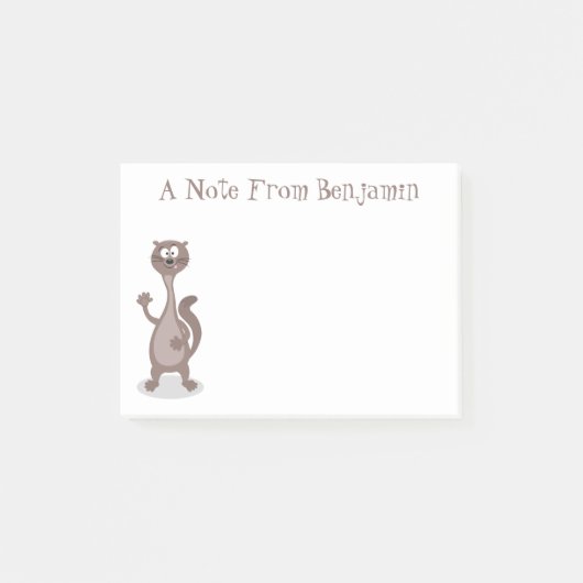 Funny weasel cartoon illustratie gezegde hallo post-it® notes (Voorkant)